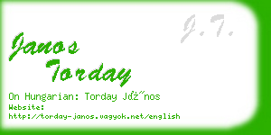 janos torday business card